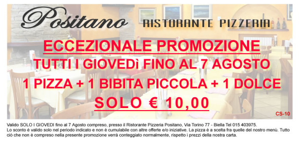 CG-07 Promozione 1 Pizza + 1 Bibita + 1 Dolce SOLO 10 euro